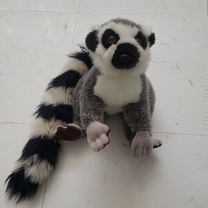 Fiesta Lemur Plush Gray White Sofr Stuffie Toy 9" Stuffed Animal